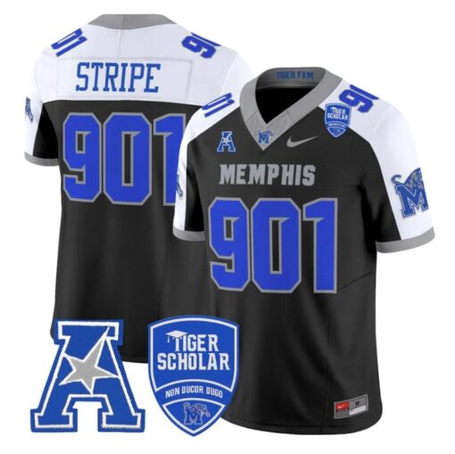 Stripe Jersey #901 Memphis Tigers 2025 Vapor Limited Stitched Black Alter