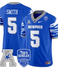 Sutton Smith Jersey #5 Memphis Tigers 2025 Vapor Limited Stitched Royal