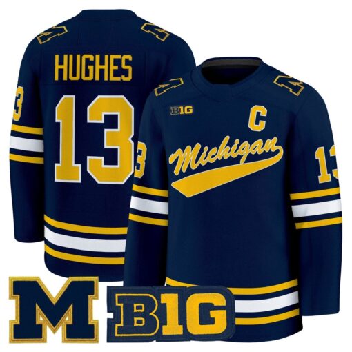 T.J. Hughes Jersey #13 Michigan Wolverines 2025-26 Premium All Stitched - Image 2