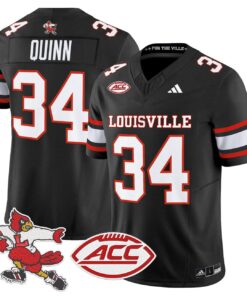 TJ Quinn Jersey 34 Louisville Cardinals 2025 Vapor Stitched 1980 Throwback