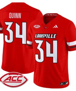 TJ Quinn Jersey 34 Louisville Cardinals 2025 Vapor Stitched Red