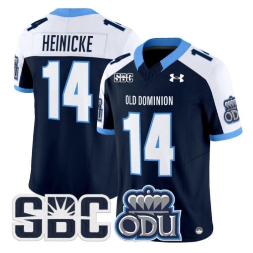 Taylor Heinicke Jersey #14 Old Dominion Monarchs 2025 Vapor Stitched Navy Alter
