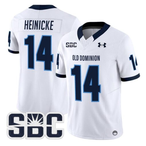 Taylor Heinicke Jersey #14 Old Dominion Monarchs 2025 Vapor Stitched White