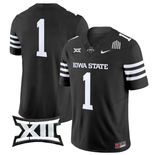 Team Jersey #1 Iowa State Cyclones 2025 Vapor Limited Stitched Black