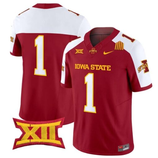 Team Jersey #1 Iowa State Cyclones 2025 Vapor Limited Stitched Cardinal Alter