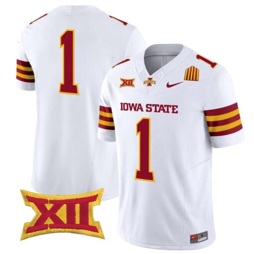 Team Jersey #1 Iowa State Cyclones 2025 Vapor Limited Stitched White
