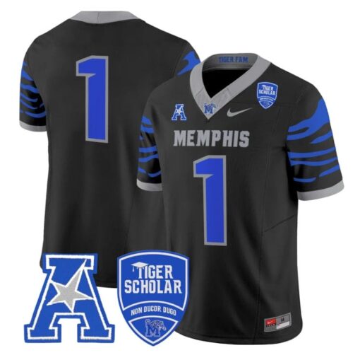 Team Jersey #1 Memphis Tigers 2025 Vapor Limited Stitched Black