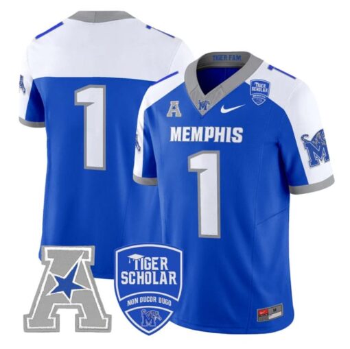 Team Jersey #1 Memphis Tigers 2025 Vapor Limited Stitched Royal Alter