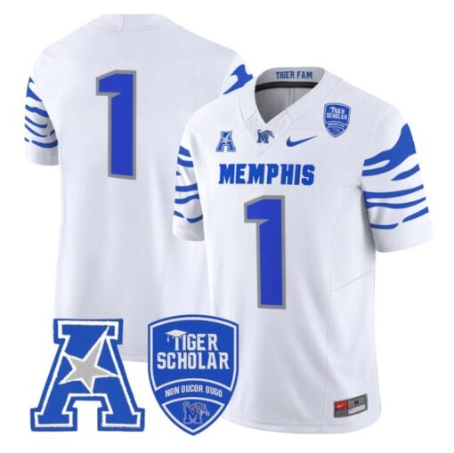 Team Jersey #1 Memphis Tigers 2025 Vapor Limited Stitched White