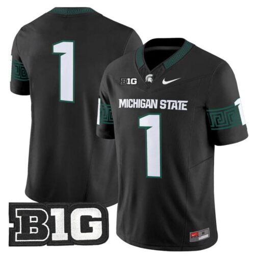Team Jersey #1 Michigan State Spartans 2025 Vapor Limited Stitched Black
