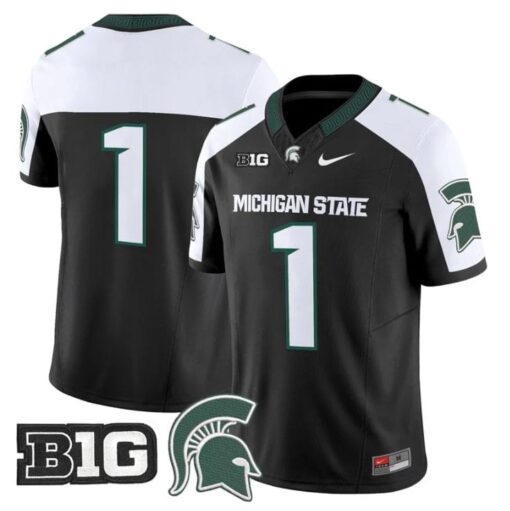 Team Jersey #1 Michigan State Spartans 2025 Vapor Limited Stitched Black Alter
