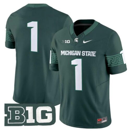 Team Jersey #1 Michigan State Spartans 2025 Vapor Limited Stitched Green