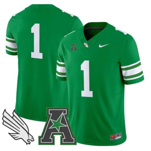 Team Jersey #1 North Texas Mean Green 2025 Vapor Limited Stitched Green