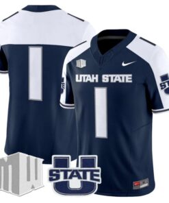 Team Jersey #1 Utah State Aggies 2025 Vapor Limited Stitched Navy Alter