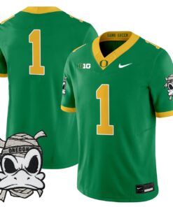 Team Jersey 1 Oregon Ducks 2025 Mummy Duck Vapor Limited Stitched Green