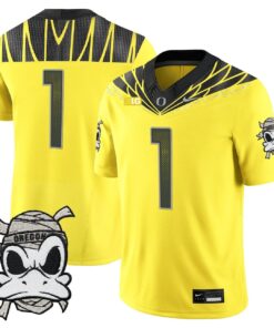 Team Jersey 1 Oregon Ducks 2025 Mummy Duck Vapor Limited Stitched Yellow
