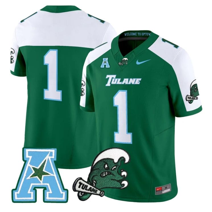 Team Jersey #1 Tulane Green Wave 2025 Vapor Limited Stitched - Image 3