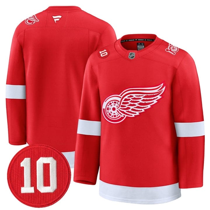 Team Jersey #25 Detroit Red Wings #10 Alex Delvecchio Honoring Stitched