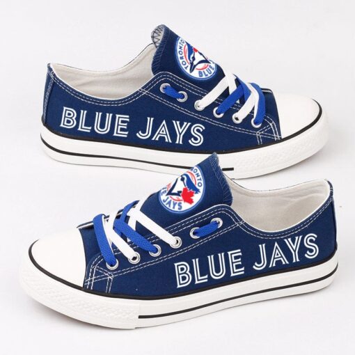Toronto Blue Jays Limited Print Low Top Canvas Shoes Sport Sneakers For Men Women Fans