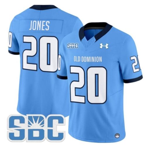 Trequan Jones Jersey #20 Old Dominion Monarchs 2025 Vapor Stitched Blue
