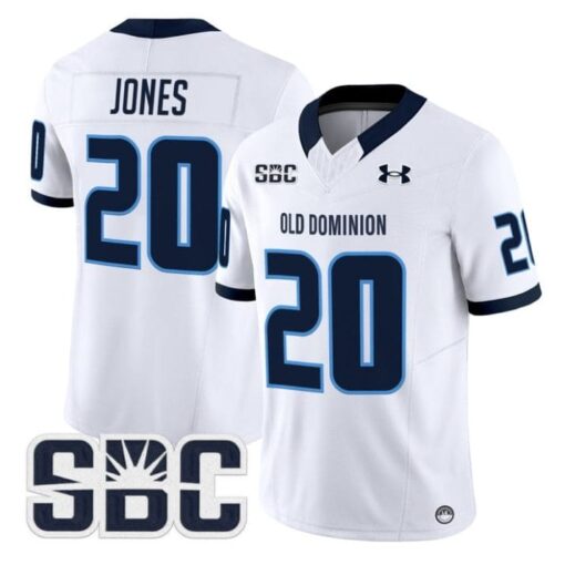 Trequan Jones Jersey #20 Old Dominion Monarchs 2025 Vapor Stitched White