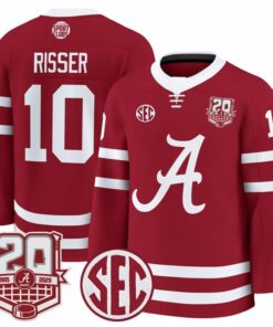 Trevor Risser Jersey 10 Alabama Crimson 2025 26 20th Patch Stitched Crimson 4362f2b4 aea9 4134 a697 fb6ce24b741d