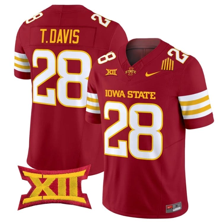 Troy Davis Jersey #28 Iowa State Cyclones 2025 Limited Stitched Cardinal