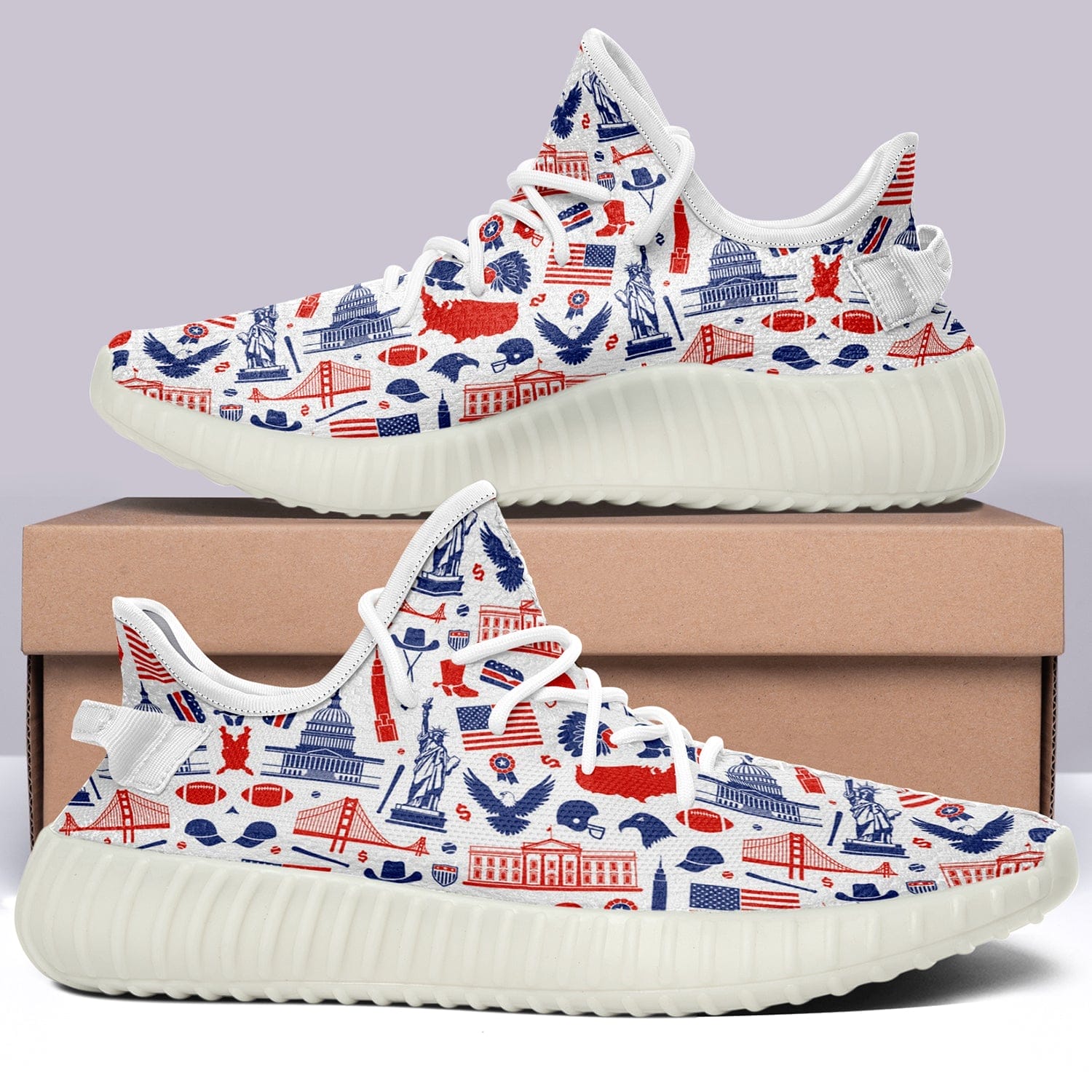 USA Flag V3 350v Yeezy Sneakers For Men Women Fans