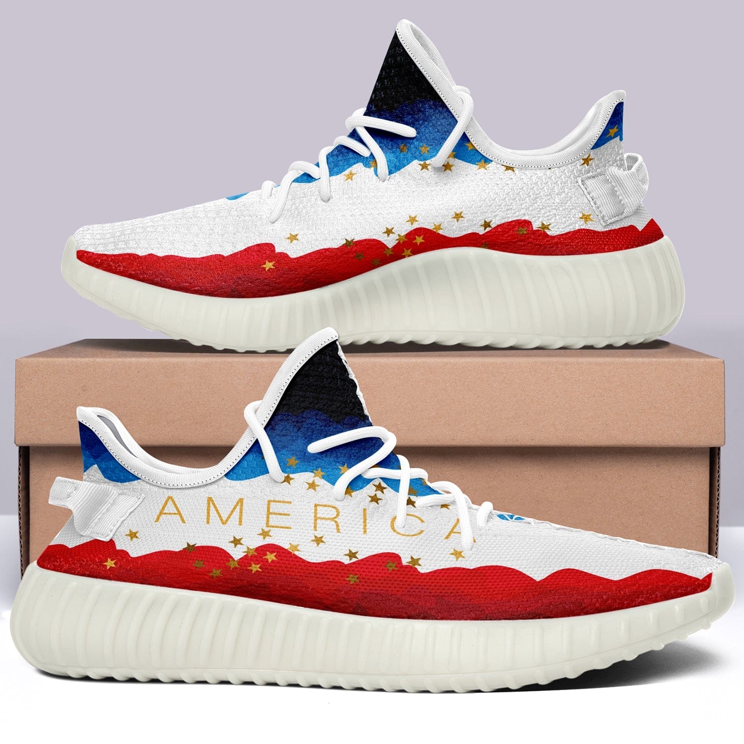 USA Flag V3 350v Yeezy Sneakers For Men Women Fans - Image 4