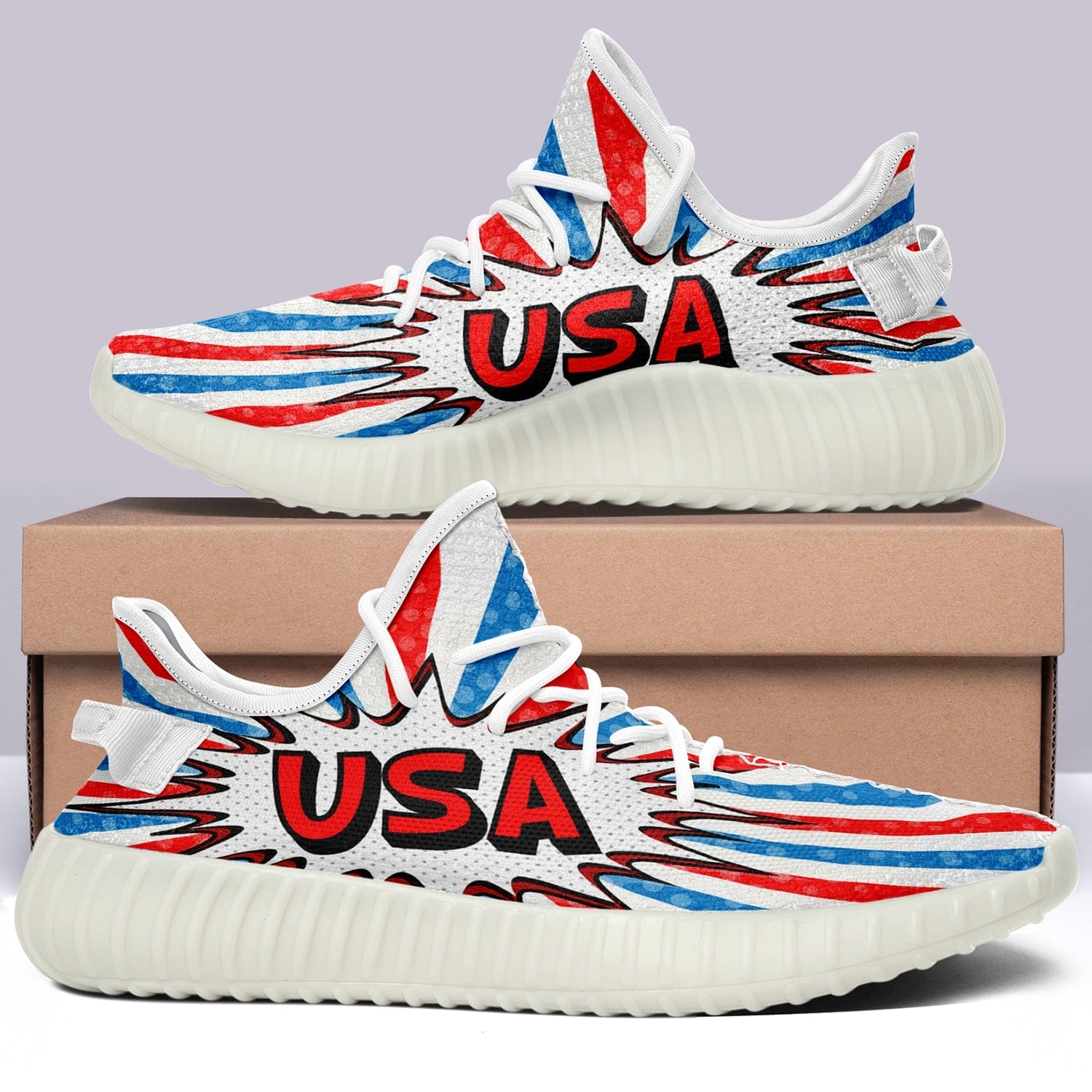 USA Flag V3 350v Yeezy Sneakers For Men Women Fans - Image 6