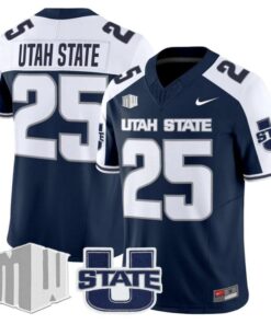 Utah State Jersey #25 Utah State Aggies 2025 Vapor Limited Stitched Navy Alter