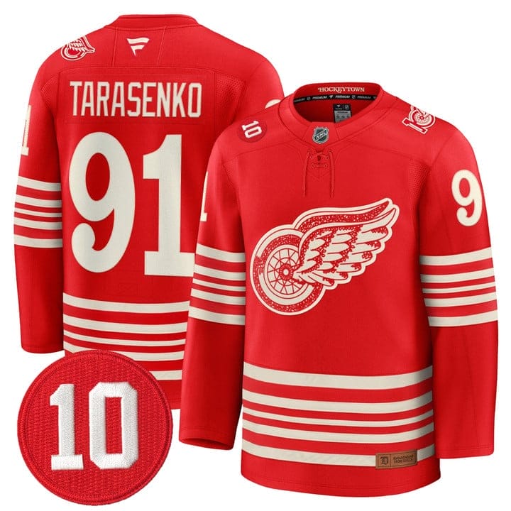 Vladimir Tarasenko Jersey #91 Detroit Red Wings #10 Alex Delvecchio Honoring Stitched - Image 3