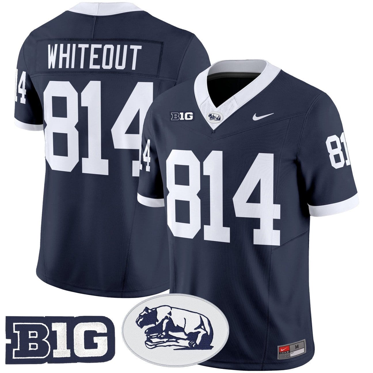 WHITEOUT Jersey #814 Penn State Nittany Lions 2025 Throwback Limited Stitched - Image 2