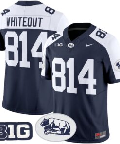 WHITEOUT Jersey #814 Penn State Nittany Lions 2025 Throwback Limited Stitched