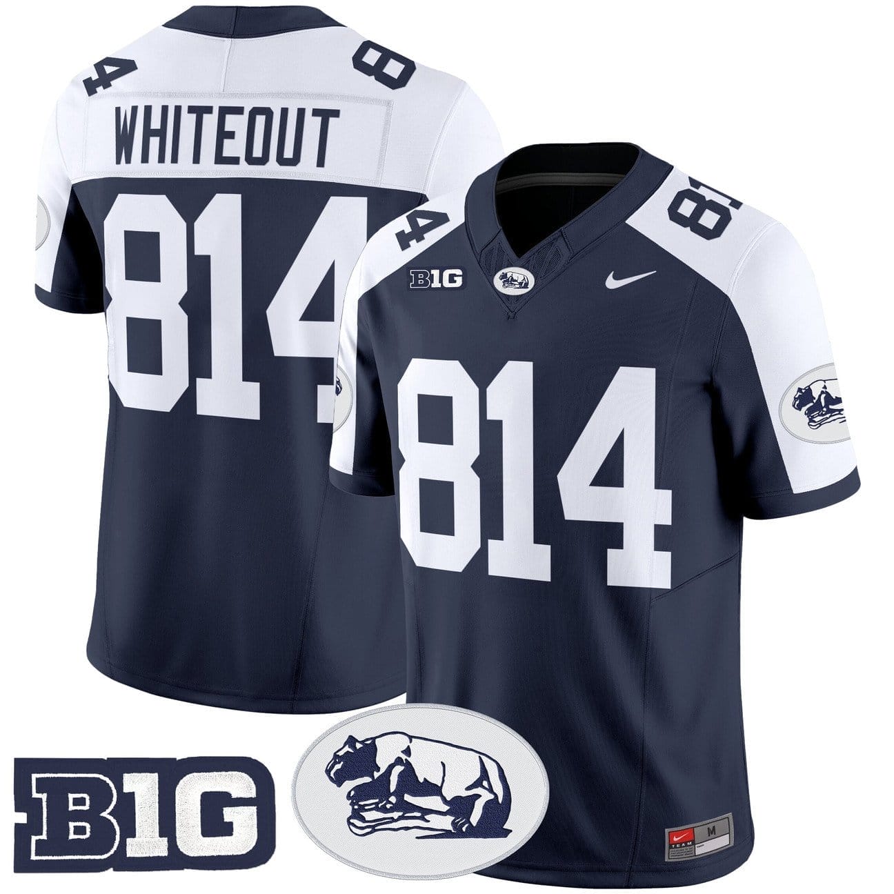 WHITEOUT Jersey #814 Penn State Nittany Lions 2025 Throwback Limited Stitched