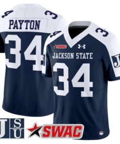 Walter Payton Jersey 34 Jackson State Tigers 2025 Limited Stitched Navy Alter