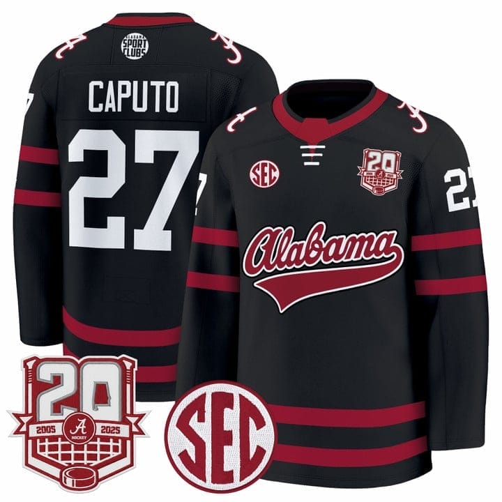 Will Caputo Jersey #27 Alabama Crimson Tide 2025-26 Premium 20th Anniversary Patch Stitched