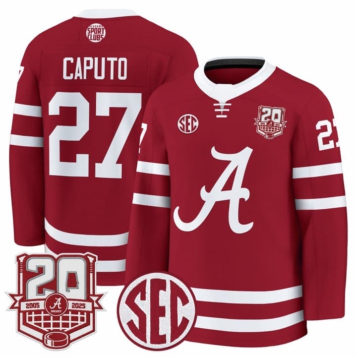 Will Caputo Jersey #27 Alabama Crimson Tide 2025-26 Premium 20th Anniversary Patch Stitched - Image 2