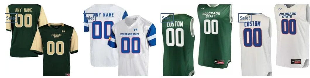 Custom Colorado State Rams Jersey