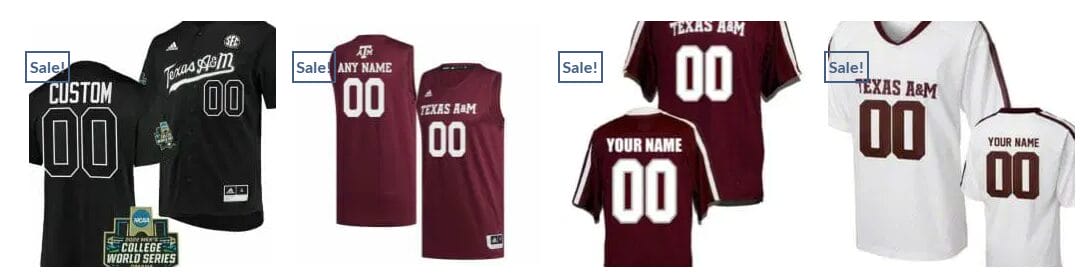 Custom Texas A&M Aggies Jersey