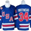 2026WinterOlympicsTeamUSA 34AustonMatthewsBlueHockeyJersey