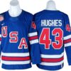 2026WinterOlympicsTeamUSA 43QuinnHughesBlueHockeyJersey