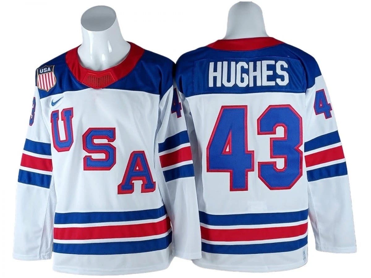 2026 Winter Olympics Team USA #43 Quinn Hughes White Hockey Jersey
