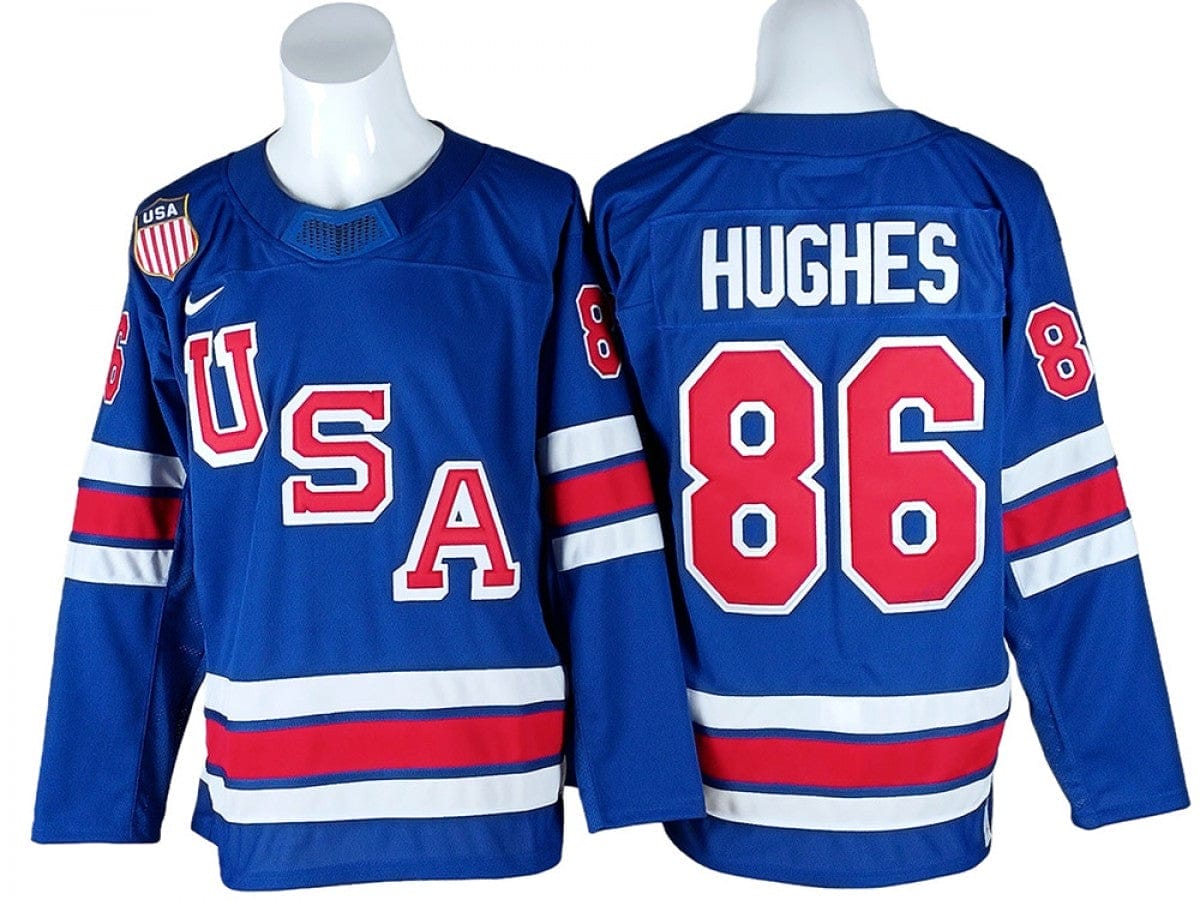 2026 Winter Olympics Team USA #86 Jack Hughes Blue Hockey Jersey Stitched
