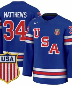 Auston Matthews Jersey #34 Team USA Winter Olympics 2026 Hockey Premium STITCHED Blue