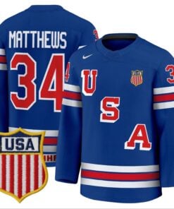 Auston Matthews Jersey #34 USA Olympic 2026 Premium Hockey Stitched