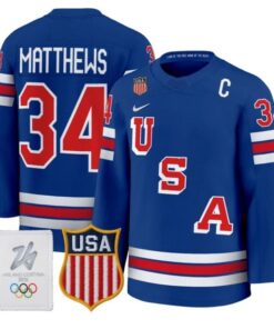 Auston Matthews Jersey #34 USA Olympic 2026 Premium Hockey All Stitched