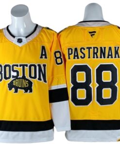 Boston Bruins #88 David Pastrnak Yellow 2026 Winter Classic Jersey