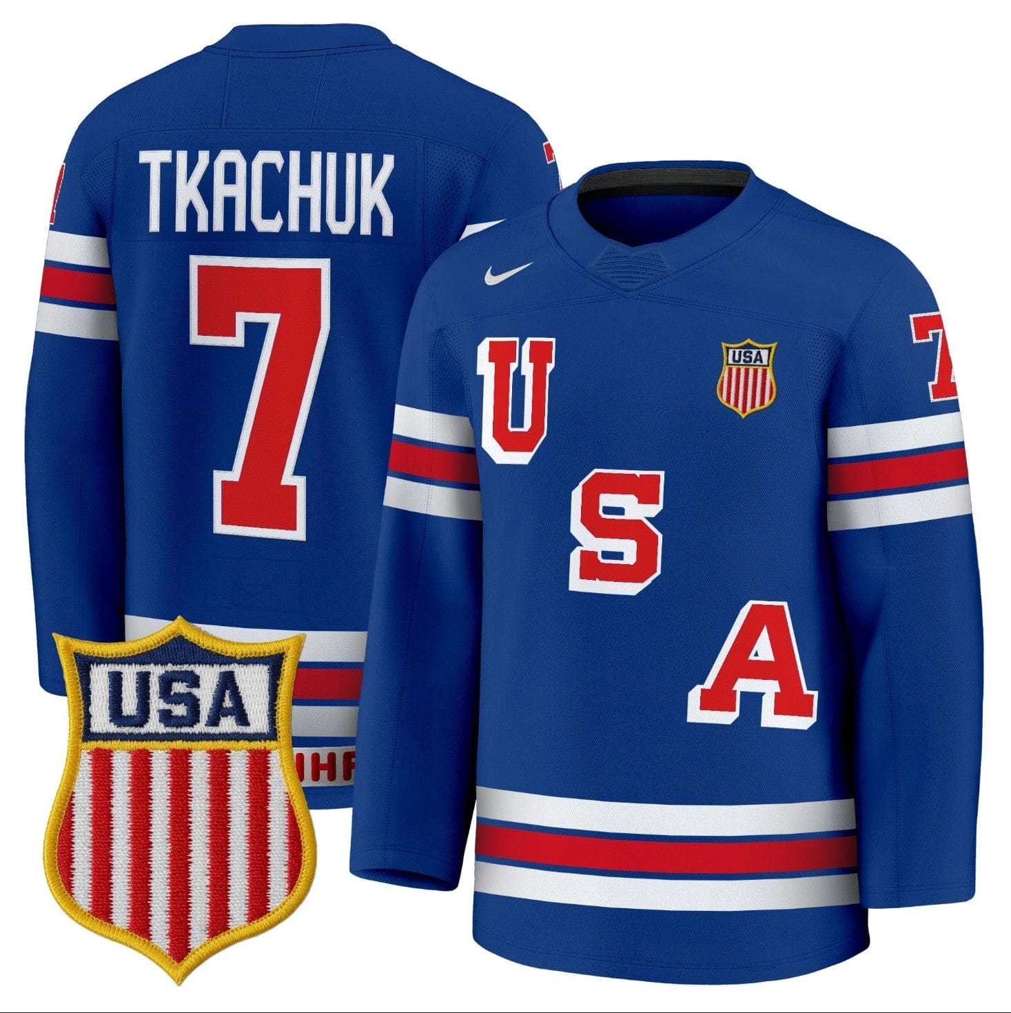 BradyTkachukJersey 7USAOlympic2026PremiumHockeyStitched