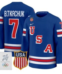Brady Tkachuk Jersey #7 USA Olympic 2026 Premium Hockey All Stitched